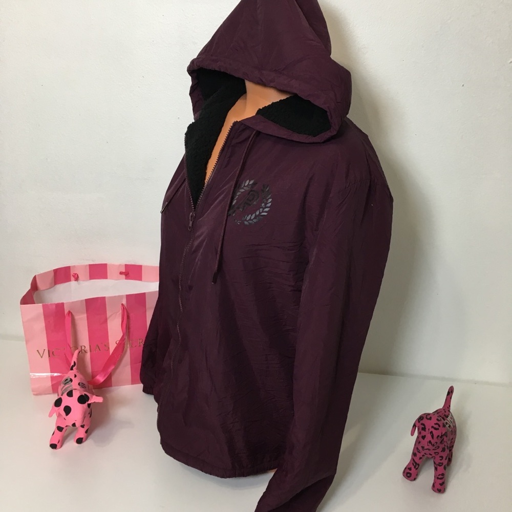 🚫SOLD🚫NEW PINK VS SHERPA ANORAK FULLY LINED HOODED - Picture 2 of 6